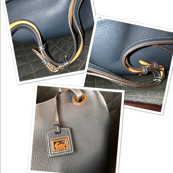 Dooney & Bourke Navy Leather Shopper Tote - Picture 6 of 8
